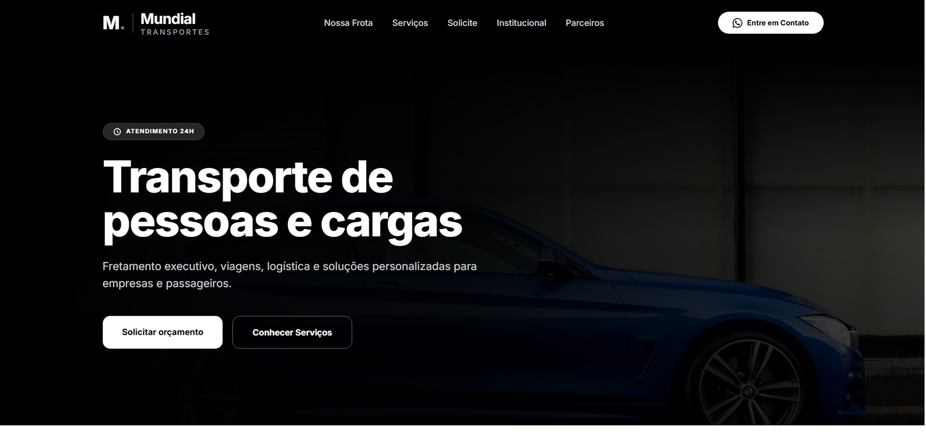 Site da Mundial Transportes